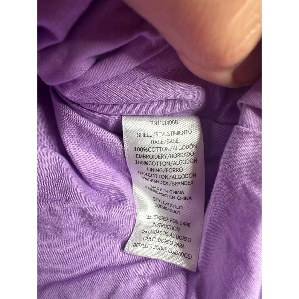 ASHLEY PARKER x RTR Women's Purple 100% Cotton Eyelet Wrap Mini Skirt Size 2 - Picture 8 of 14